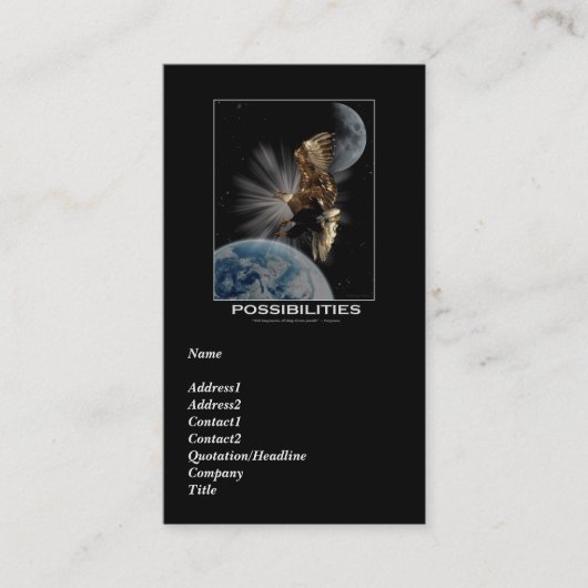 Bald Eagleビジネスやる気を起こさせるカード 名刺 (正面)