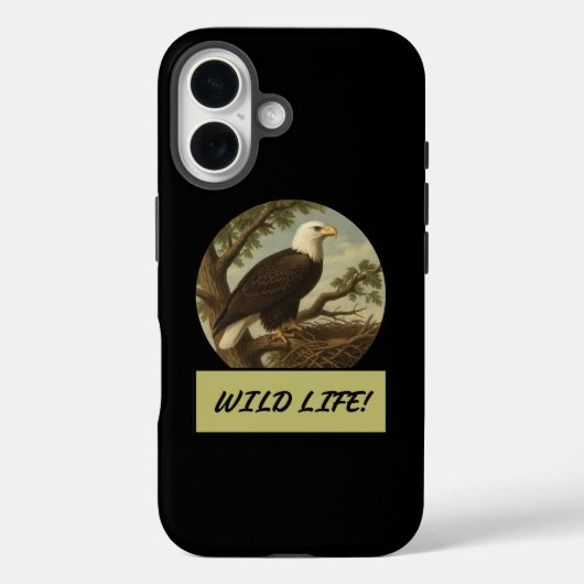 Bald EagleブラックケースメイトiPhoneケース Case-Mate iPhoneケース (裏面)