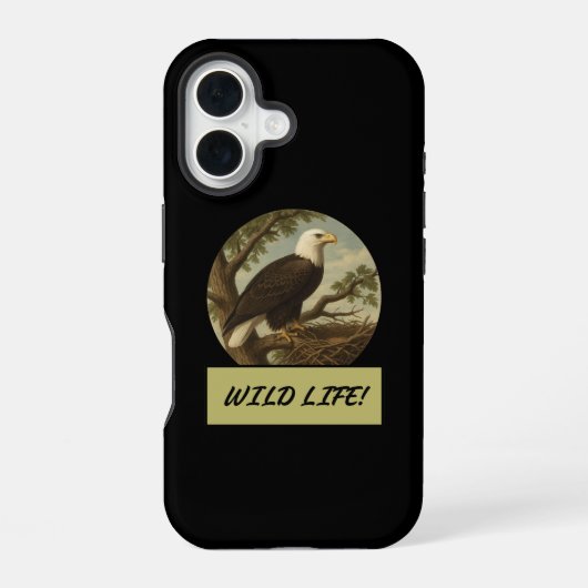Bald EagleブラックケースメイトiPhoneケース iPhone 16ケース (裏面)