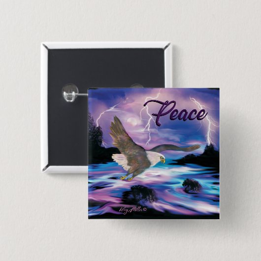 Bald Eagleボタン 缶バッジ (正面&裏面)