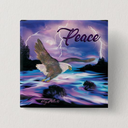 Bald Eagleボタン 缶バッジ (正面)