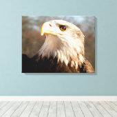 Bald Eagle威厳のあるプロフィール キャンバスプリント (インサイチュ (ウッドフロア))