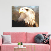 Bald Eagle威厳のあるプロフィール キャンバスプリント (インサイチュ (リビング))