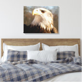 Bald Eagle威厳のあるプロフィール キャンバスプリント (インサイチュ (寝室))