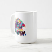 Bald Eagle幾何学的プリズムデザイン-80590 コーヒーマグカップ (正面左)