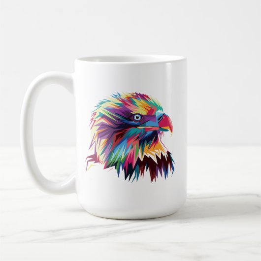Bald Eagle幾何学的プリズムデザイン-80590 コーヒーマグカップ (左)