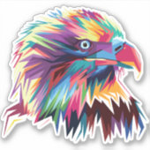 Bald Eagle幾何学的プリズムデザイン-80590 シール (正面)