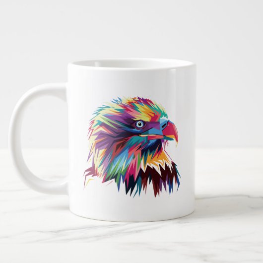 Bald Eagle幾何学的プリズムデザイン-80590 ジャンボコーヒーマグカップ (左)