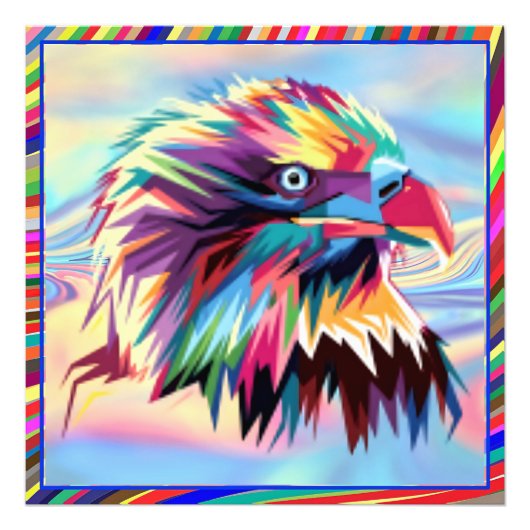 Bald Eagle幾何学的プリズムデザイン-80590 フォトプリント (正面)