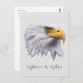 Bald Eagle警戒と機敏性のカスタマイズ ポストカード (正面/裏面)