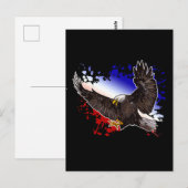 Bald Eagle – 赤、白、青 ポストカード (正面/裏面)