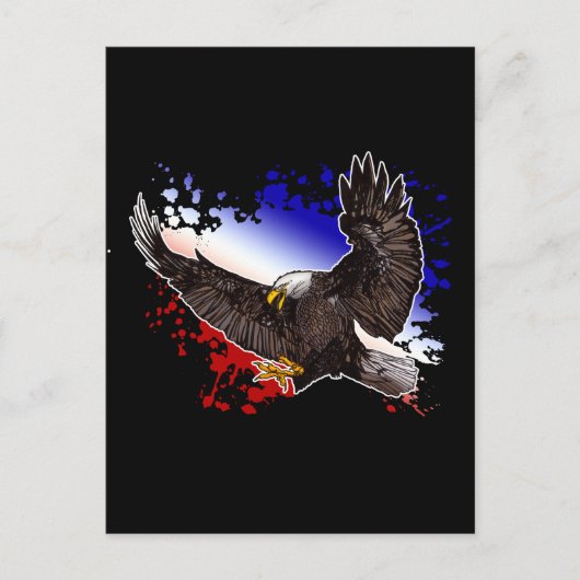 Bald Eagle – 赤、白、青 ポストカード (正面)