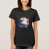Bald Eagle 4th of July American Flag Country Tee Tシャツ (正面)