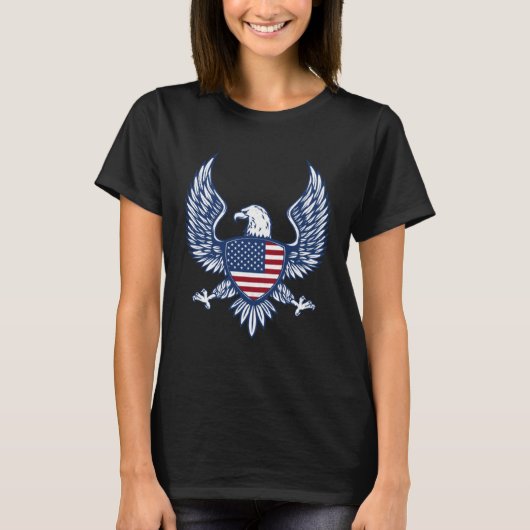 Bald Eagle 4th of July Christmas American Flag Cou Tシャツ (正面)