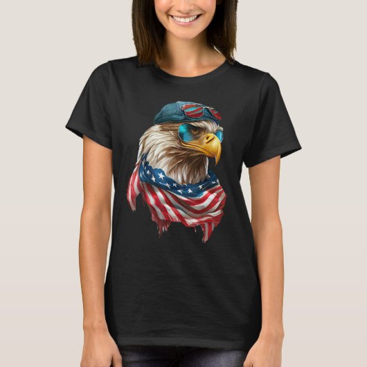 Bald Eagle 4th of July Christmas American Flag Of  Tシャツ (正面)