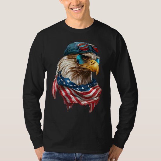 Bald Eagle 4th of July Christmas American Flag Of  Tシャツ (正面)