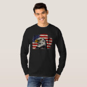 Bald Eagle 4th of July  USA American Flag Country Tシャツ (正面フル)