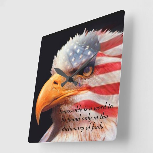 Bald Eagle 7月4日ポスター13 スクエア壁時計 (傾斜)