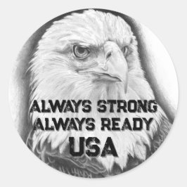 Bald Eagle - Always Strong, Always Ready, USA - ラウンドシール