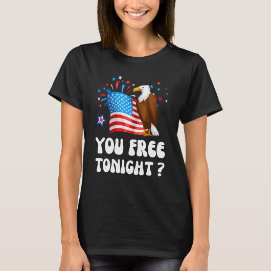 Bald Eagle American Flag You Free Tonight Happy 4t Tシャツ (正面)