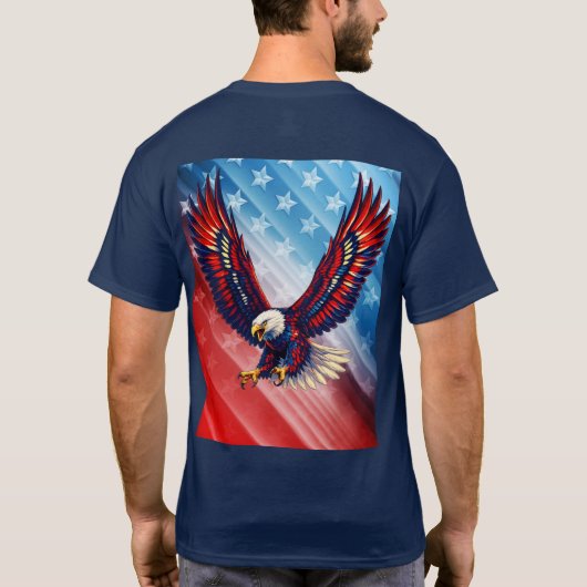 Bald Eagle American Patriots Tシャツ (裏面)