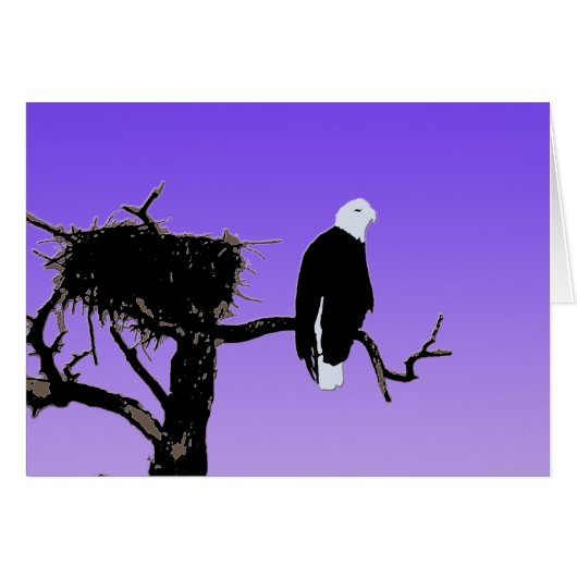 Bald Eagle at Sunset -オリジナルワイルドライフアート (正面横)