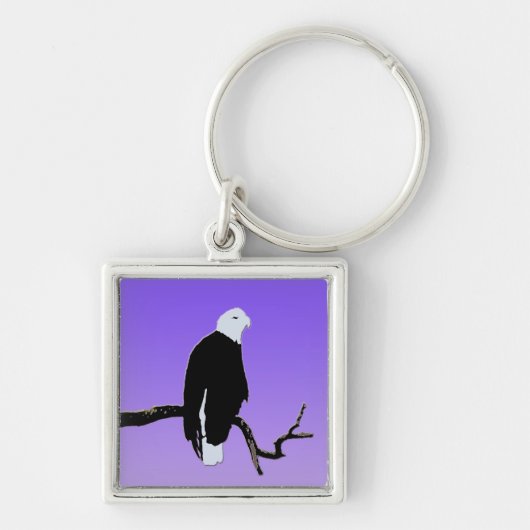 Bald Eagle at Sunset -オリジナルワイルドライフアート キーホルダー (正面)