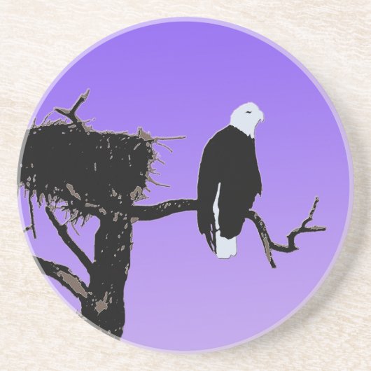 Bald Eagle at Sunset -オリジナルワイルドライフアート コースター (正面)