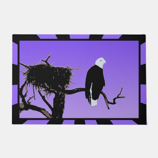Bald Eagle at Sunset -オリジナルワイルドライフアート ドアマット (正面)