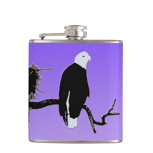 Bald Eagle at Sunset -オリジナルワイルドライフアート フラスク (正面)
