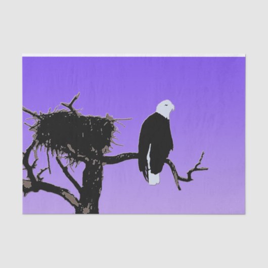 Bald Eagle at Sunset -オリジナルワイルドライフアート 薄葉紙 (正面)