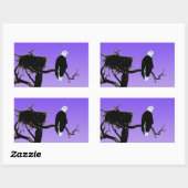 Bald Eagle at Sunset -オリジナルワイルドライフアート 長方形シール (シート)