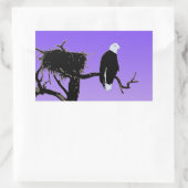 Bald Eagle at Sunset -オリジナルワイルドライフアート 長方形シール (バッグ)
