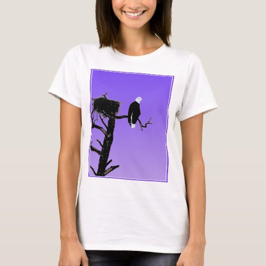 Bald Eagle at Sunset -オリジナルワイルドライフアート Tシャツ (正面)