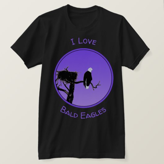 Bald Eagle at Sunset -オリジナルワイルドライフアート Tシャツ (デザイン正面)