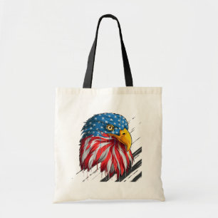 Bald Eagle Bird USA国旗の泣き叫び記号Tシャツ トートバッグ