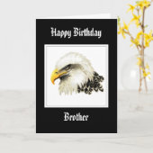 Bald Eagle - Birthday Brother Proud Military Card カード (黄色い花)