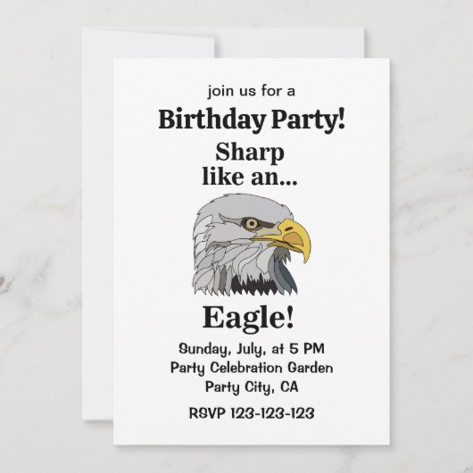 Bald Eagle Birthday Party 招待状 (正面)
