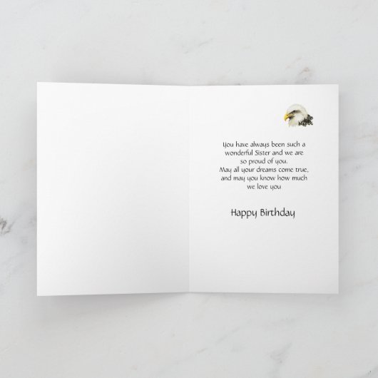 Bald Eagle - Birthday Sister Proud Military カード (内部)