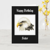 Bald Eagle - Birthday Sister Proud Military カード (黄色い花)