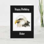 Bald Eagle - Birthday Sister Proud Military カード<br><div class="desc">watercolor Eagle Birthday Sister  Military to my wonderful Sister we are so proud of you... </div>