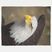 Bald Eagle Boldness – Cozy Fleece Blanket フリースブランケット (正面(横))