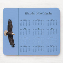 Bald Eagle: Customize full year 2026 calendar マウスパッド