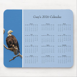 Bald Eagle: Customize full year 2026 calendar マウスパッド