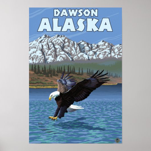 Bald Eagle Diving - Dawson, Alaska ポスター (正面)