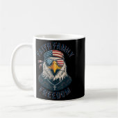 Bald Eagle Faith Family Dom Patriotic Christian Bo コーヒーマグカップ (左)