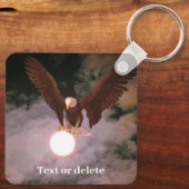 Bald Eagle Full Moon Fantasy Personalized キーホルダー (裏面)