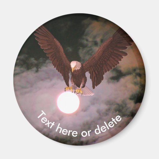 Bald Eagle Full Moon Fantasy Personalized マグネット (正面)