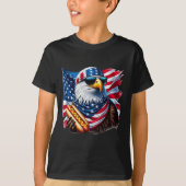 Bald Eagle Hotdog Funny American Patriotic 4th Of  Tシャツ (正面)
