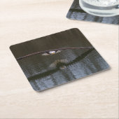 Bald Eagle in Flight スクエアペーパーコースター (アングル)